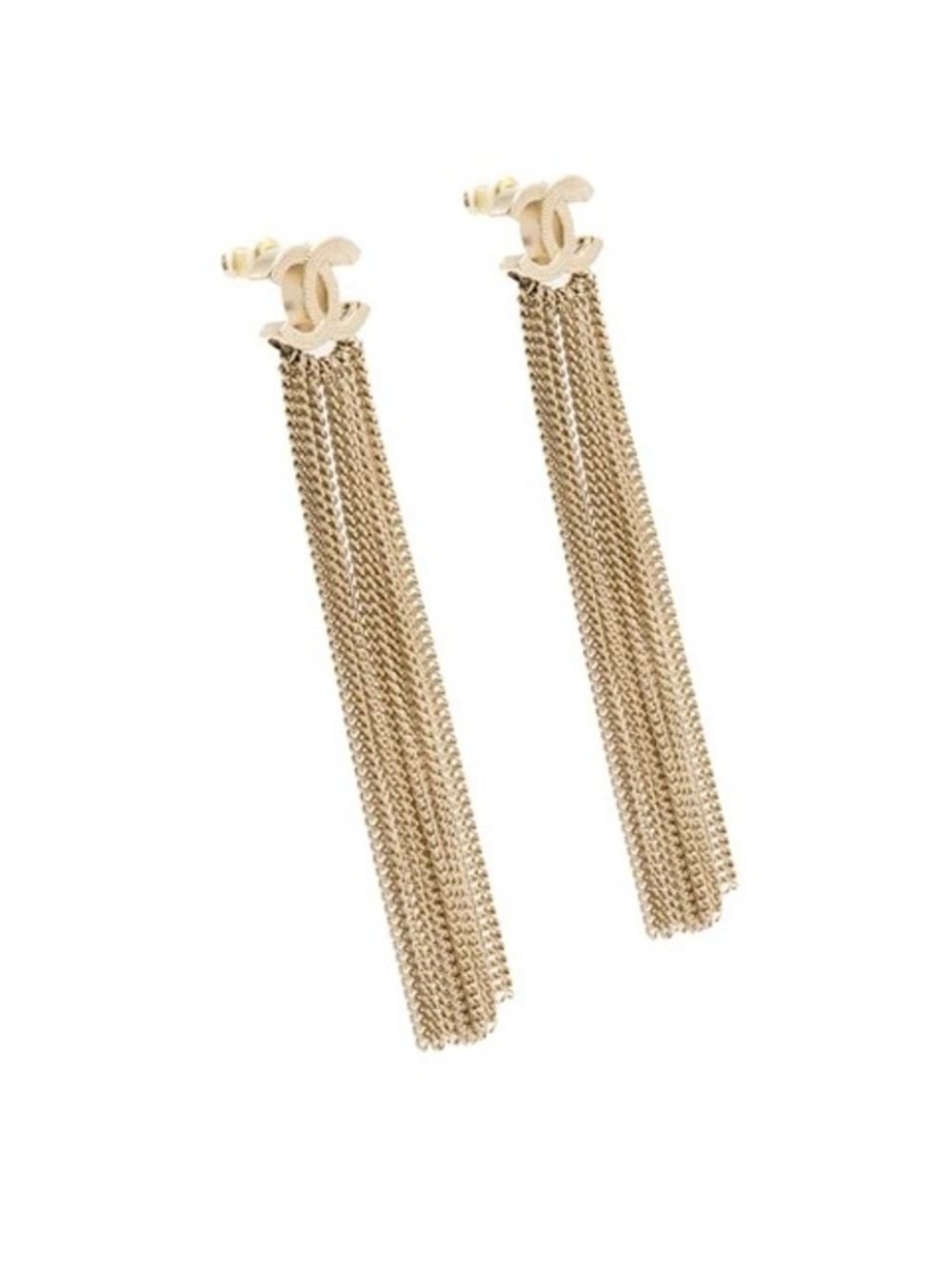 Available soon CHANEL Gold Chain Tassel Drop Earrings
